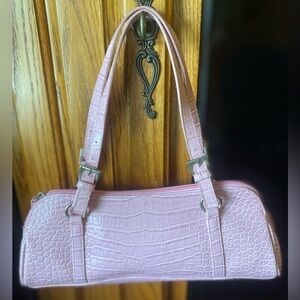 NWOT BISOU BISOU Michele Bohbot Satchel Handbag Purse BalletPinkBarbie Faux Croc